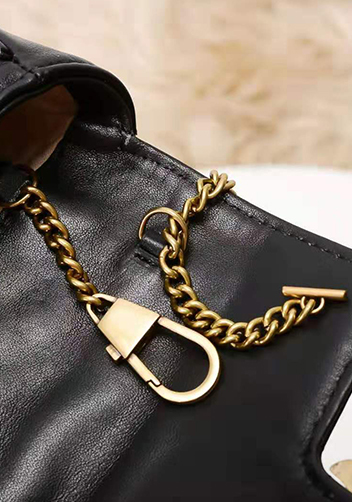 Paulette Small Flap Bag Leather Black