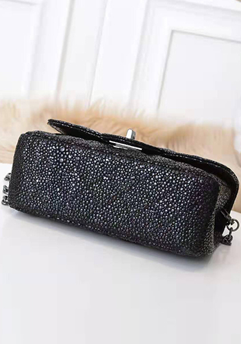 Adele Flap Mini Bag Top Handle Caviar Black