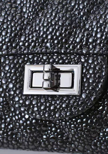 Adele Flap Mini Bag Top Handle Caviar Black