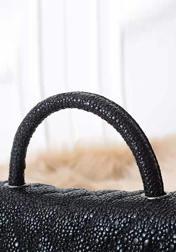 Adele Flap Mini Bag Top Handle Caviar Black