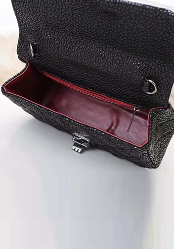 Adele Flap Mini Bag Top Handle Caviar Black