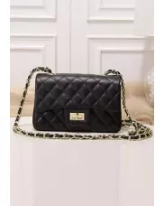 Adele Quilted Leather Flap Mini Bag Black Gold Hardware