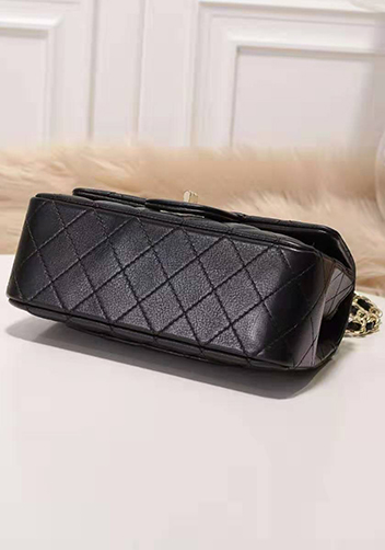 Adele Quilted Leather Flap Mini Bag Black Gold Hardware