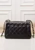 Adele Quilted Leather Flap Mini Bag Black Gold Hardware