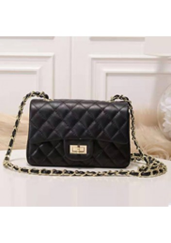 Adele Quilted Leather Flap Mini Bag Black Gold Hardware
