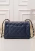 Adele Quilted Leather Flap Mini Bag Blue Gold Hardware