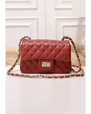 Adele Quilted Leather Flap Mini Bag Red Gold Hardware