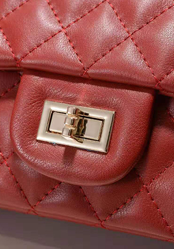 Adele Quilted Leather Flap Mini Bag Red Gold Hardware