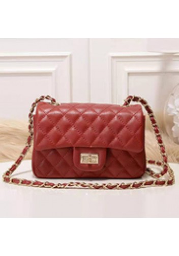 Adele Quilted Leather Flap Mini Bag Red Gold Hardware