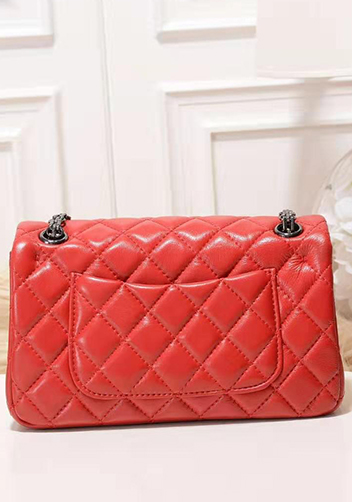 Adele Quilted Leather Flap Mini Bag Red Hematite Hardware