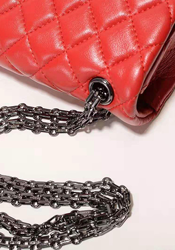 Adele Quilted Leather Flap Mini Bag Red Hematite Hardware