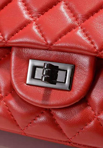 Adele Quilted Leather Flap Mini Bag Red Hematite Hardware