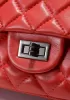 Adele Quilted Leather Flap Mini Bag Red Hematite Hardware