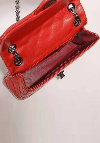 Adele Quilted Leather Flap Mini Bag Red Hematite Hardware