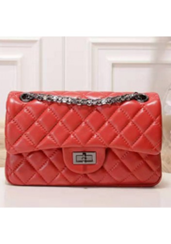 Adele Quilted Leather Flap Mini Bag Red Hematite Hardware