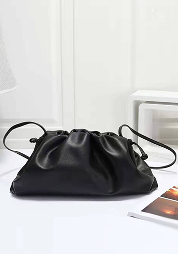 Dina Leather Clutch Shoulder Bag Black