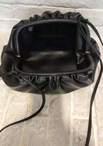 Dina Leather Clutch Shoulder Bag Black