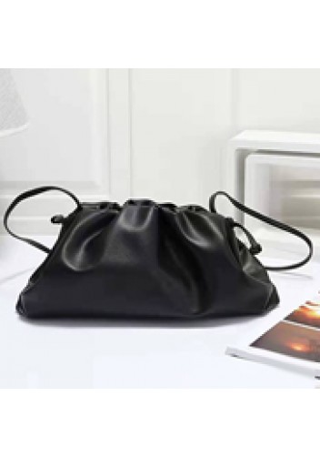 Dina Leather Clutch Shoulder Bag Black