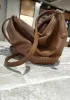 Dina Leather Clutch Shoulder Bag Brown
