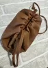 Dina Leather Clutch Shoulder Bag Brown