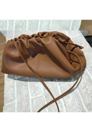 Dina Leather Clutch Shoulder Bag Brown