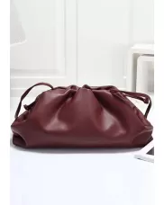 Dina Leather Clutch Shoulder Bag Burgundy