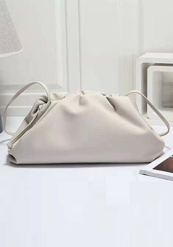 Dina Leather Clutch Shoulder Bag White