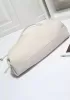 Dina Leather Clutch Shoulder Bag White