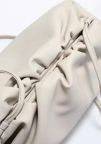Dina Leather Clutch Shoulder Bag White