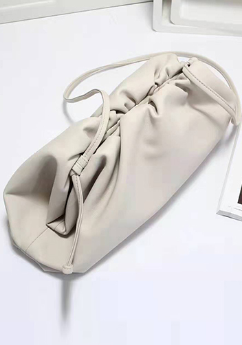Dina Leather Clutch Shoulder Bag White