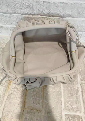 Dina Leather Clutch Shoulder Bag White