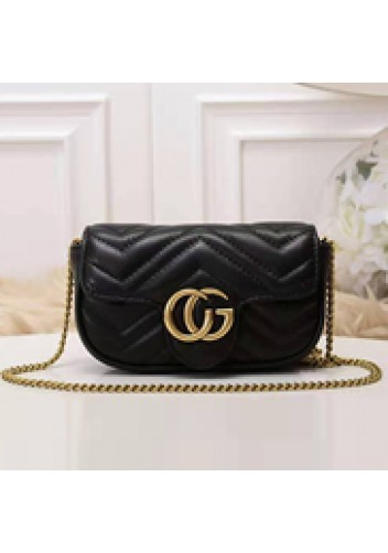 Hannah Small Flap Bag Leather CG Logo Black