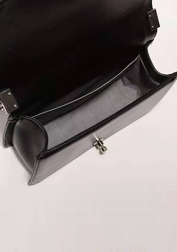Ingrid Leather Flap Gold Sequins Black