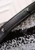 Ingrid Leather Flap Sliver Sequins Black