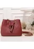 Millie Diamond Shape Quilted Leather Bucket Bag Burgundy