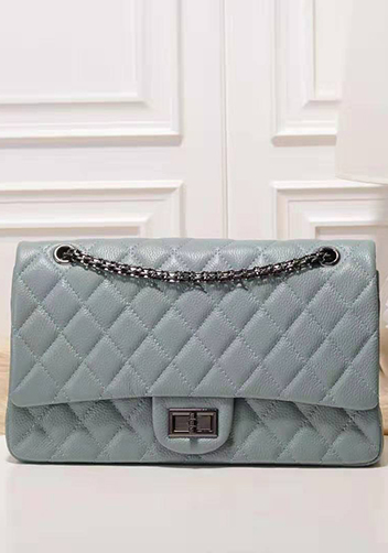 Adele Flap Bag Grain Leather Blue