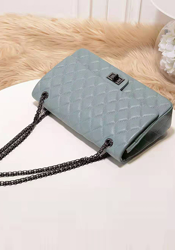 Adele Flap Bag Grain Leather Blue