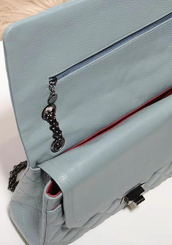 Adele Flap Bag Grain Leather Blue