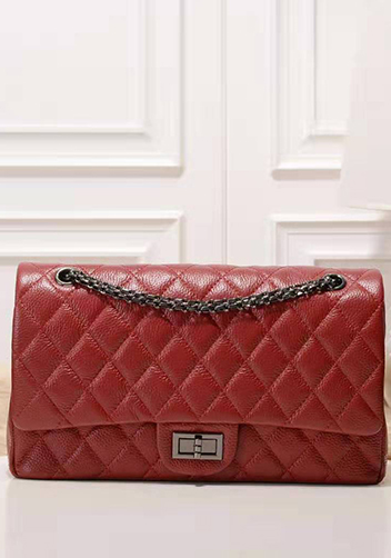 Adele Flap Bag Grain Leather Burgundy