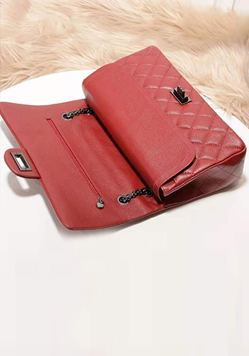 Adele Flap Bag Grain Leather Burgundy