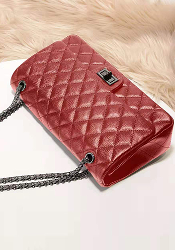 Adele Flap Bag Grain Leather Burgundy