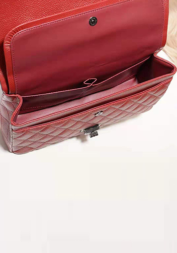 Adele Flap Bag Grain Leather Burgundy