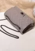 Adele Flap Bag Grain Leather Grey