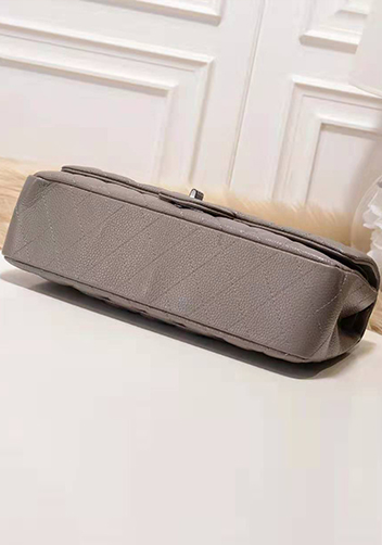 Adele Flap Bag Grain Leather Grey