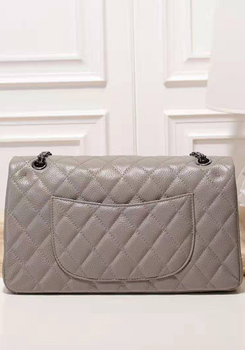 Adele Flap Bag Grain Leather Grey