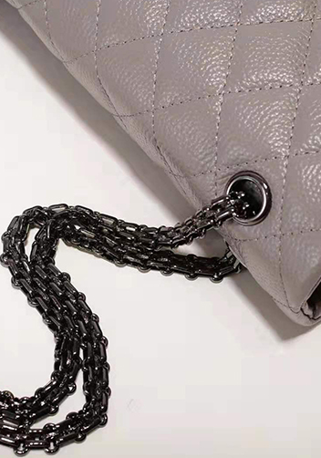 Adele Flap Bag Grain Leather Grey