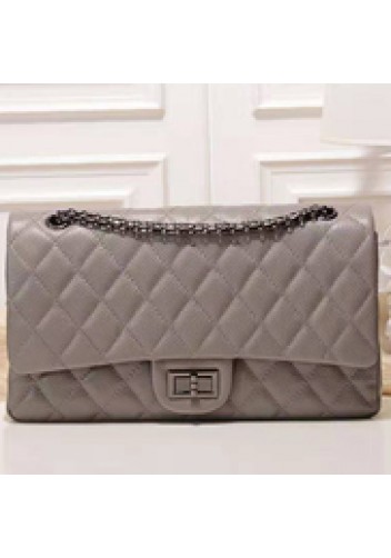 Adele Flap Bag Grain Leather Grey