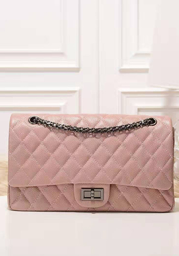 Adele Flap Bag Grain Leather Pink