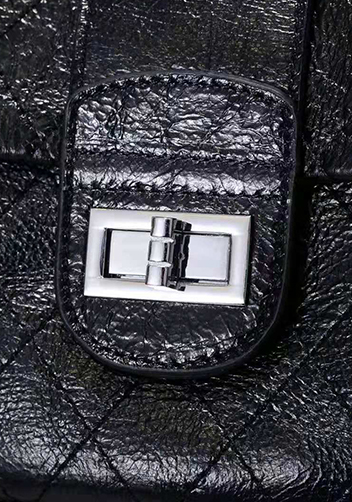 Eileen Leather Flap Shoulder Black