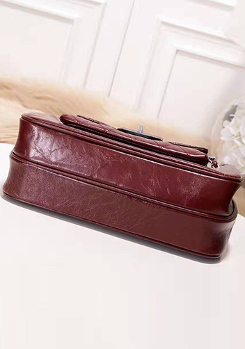 Eileen Leather Flap Shoulder Burgundy
